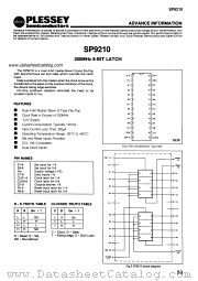 SP9210 datasheet pdf PLESSEY Semiconductors