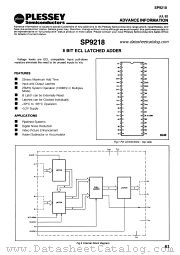 SP9218 datasheet pdf PLESSEY Semiconductors