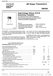 RCA-2N5189 datasheet pdf RCA Solid State