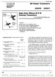 TA7852 datasheet pdf RCA Solid State