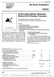 RCA-2N6267 datasheet pdf RCA Solid State