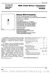 40467A datasheet pdf RCA Solid State