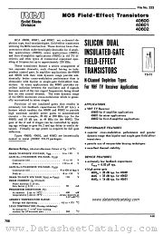 40602 datasheet pdf RCA Solid State
