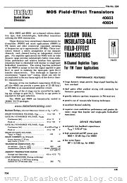 40604 datasheet pdf RCA Solid State