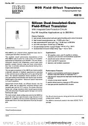 40819 datasheet pdf RCA Solid State