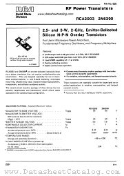 RCA2003 datasheet pdf RCA Solid State