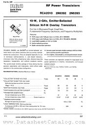 2N6392 datasheet pdf RCA Solid State