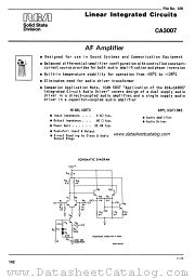 CA3007 datasheet pdf RCA Solid State