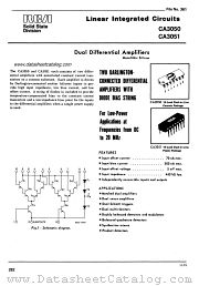 CA3050 datasheet pdf RCA Solid State