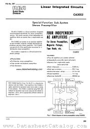 CA3052 datasheet pdf RCA Solid State