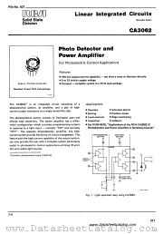 CA3062 datasheet pdf RCA Solid State