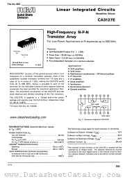 CA3127E datasheet pdf RCA Solid State