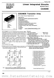 CA3600E datasheet pdf RCA Solid State