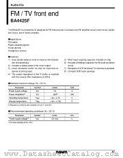 BA4425F datasheet pdf ROHM