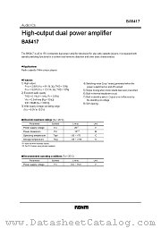 BA5417 datasheet pdf ROHM
