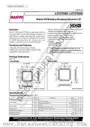 LC72700G datasheet pdf SANYO
