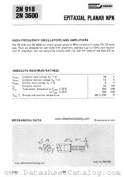2N3600 datasheet pdf SGS-ATES