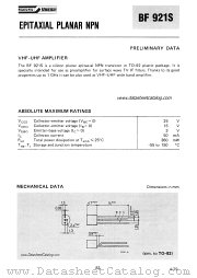 BF921S datasheet pdf SGS-ATES