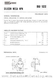 BU122 datasheet pdf SGS-ATES