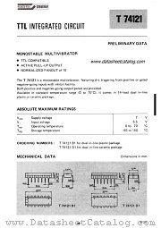 T74121 datasheet pdf SGS-ATES