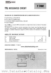T7492 datasheet pdf SGS-ATES