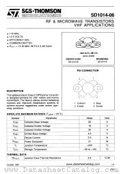 SD1014-06 datasheet pdf SGS Thomson Microelectronics
