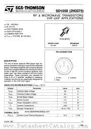 SD1050 datasheet pdf SGS Thomson Microelectronics