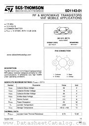 SD1143-01 datasheet pdf SGS Thomson Microelectronics