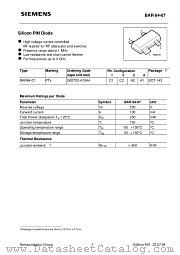 BAR64-07 datasheet pdf Siemens