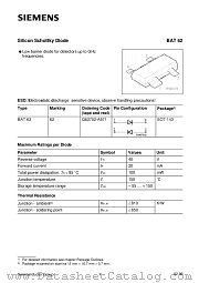 BAT62 datasheet pdf Siemens