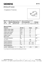 BF772 datasheet pdf Siemens