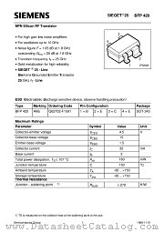 BFP420 datasheet pdf Siemens