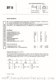 BFY14 datasheet pdf Siemens