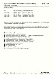HYB4116 datasheet pdf Siemens