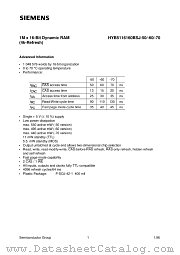 HYB5116160BSJ-50 datasheet pdf Siemens