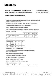 HYS72V16220GU-8 datasheet pdf Siemens