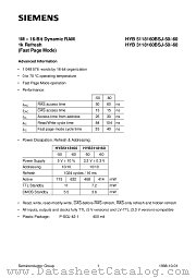 HYB5118160BSJ-50 datasheet pdf Siemens