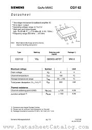 CGY62 datasheet pdf Siemens