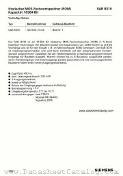 SAB8316 datasheet pdf Siemens