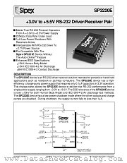 SP3220E datasheet pdf Sipex Corporation
