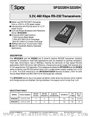 SP3222EH datasheet pdf Sipex Corporation