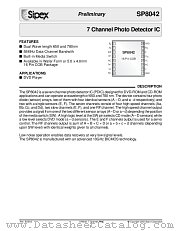 SP8042W datasheet pdf Sipex Corporation