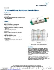 12 and 20 mm High Power Ceramic Filters datasheet pdf Skyworks Solutions