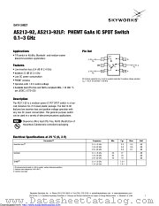 AS213-92LF datasheet pdf Skyworks Solutions