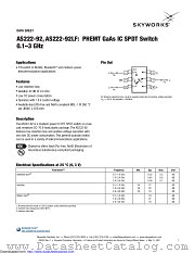 AS222-92LF datasheet pdf Skyworks Solutions
