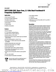 SKY72300-362 datasheet pdf Skyworks Solutions