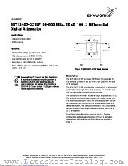 SKY12407-321LF datasheet pdf Skyworks Solutions