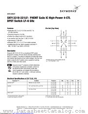 SKY13318-321LF datasheet pdf Skyworks Solutions