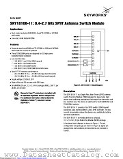 SKY18108-11 datasheet pdf Skyworks Solutions