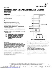 SKY13404-466LF datasheet pdf Skyworks Solutions